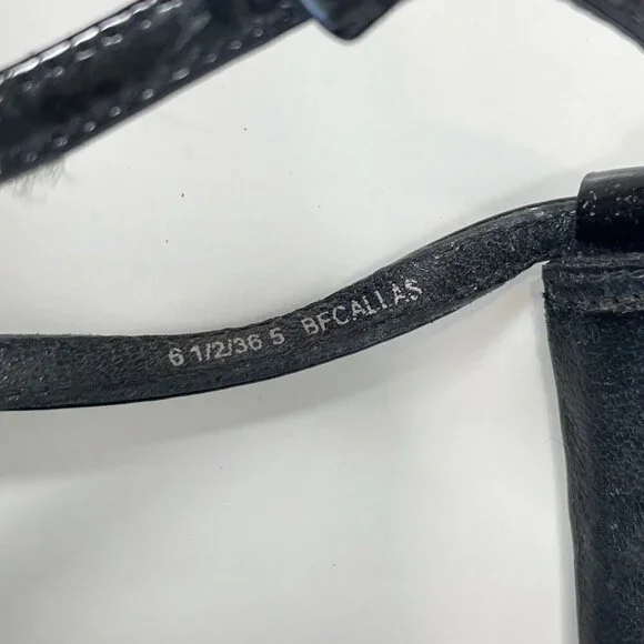 Brian Atwood Womens Leather Thong Sandals Black 6.5 Embellished T-Strap Crystal